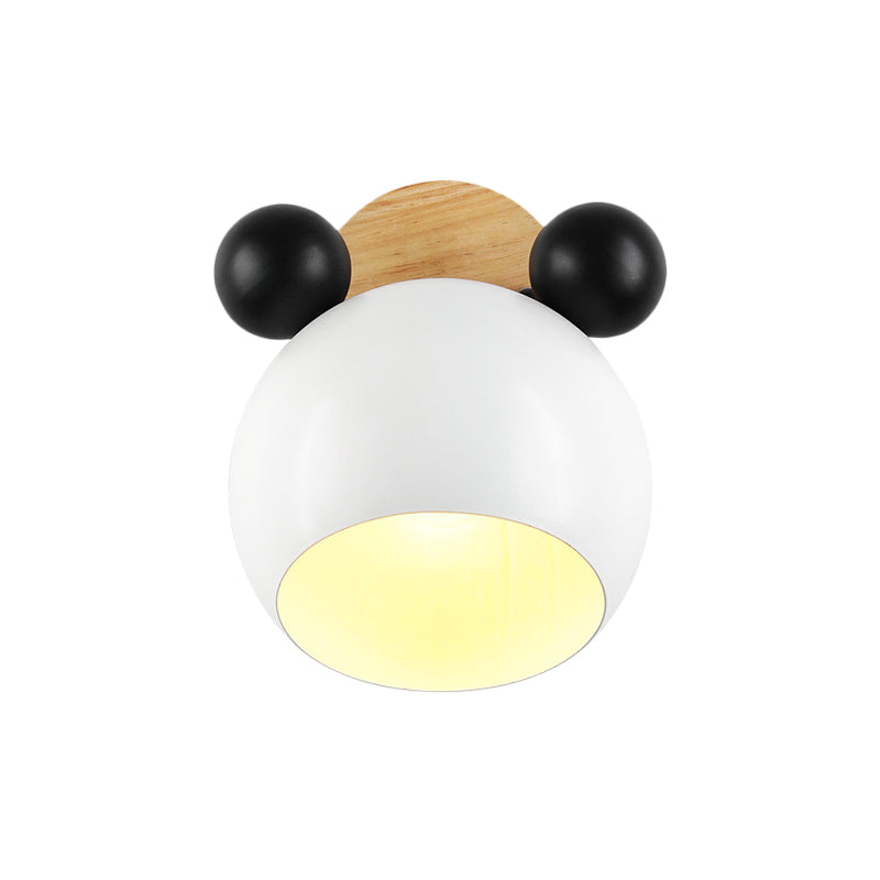 Nordic Style Globe Wandlicht Holz & Metall 1-Glühbirne Wandleuchte für Restaurant Flur