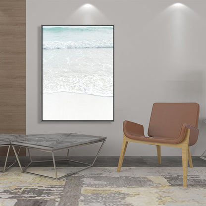 Frendorf | Beige Zee-water Wanddecoratie Tropische Stijl Textuur Canvasprint voor Eetkamer