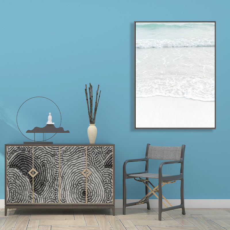 Frendorf | Beige Zee-water Wanddecoratie Tropische Stijl Textuur Canvasprint voor Eetkamer