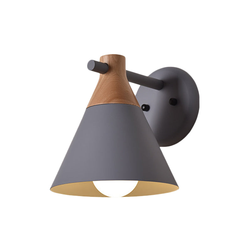 Frendorf | Macaron Style Onderkleur Wandlamp Conische Schaduw 1 Kop Metaal Wandlamp voor Keuken Gang
