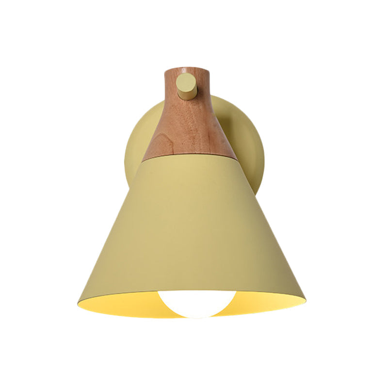 Frendorf | Macaron Style Onderkleur Wandlamp Conische Schaduw 1 Kop Metaal Wandlamp voor Keuken Gang
