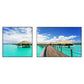 Frendorf | Tropics Sea Bridge Scenery Canvas Pastellfarbe Mehrteiliges Wandkunstdruck für das Wohnzimmer