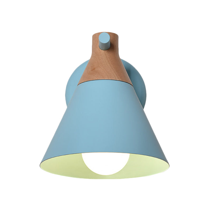 Frendorf | Macaron Style Onderkleur Wandlamp Conische Schaduw 1 Kop Metaal Wandlamp voor Keuken Gang