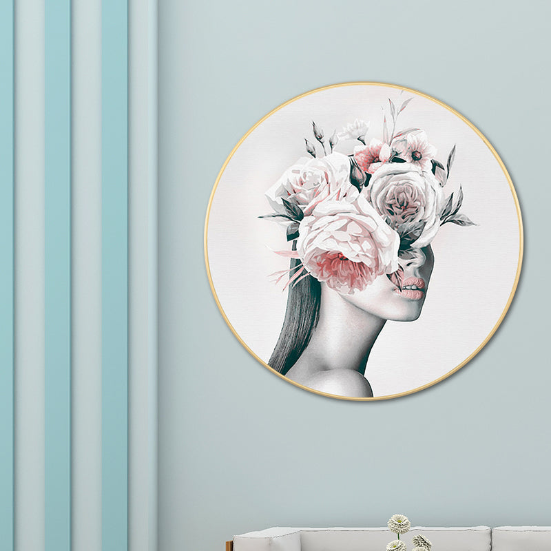 Frendorf | Moderne Bloem en Meisje Canvas Pastel Farbe Schlafzimmer Wanddekoration, Mehrere Größen