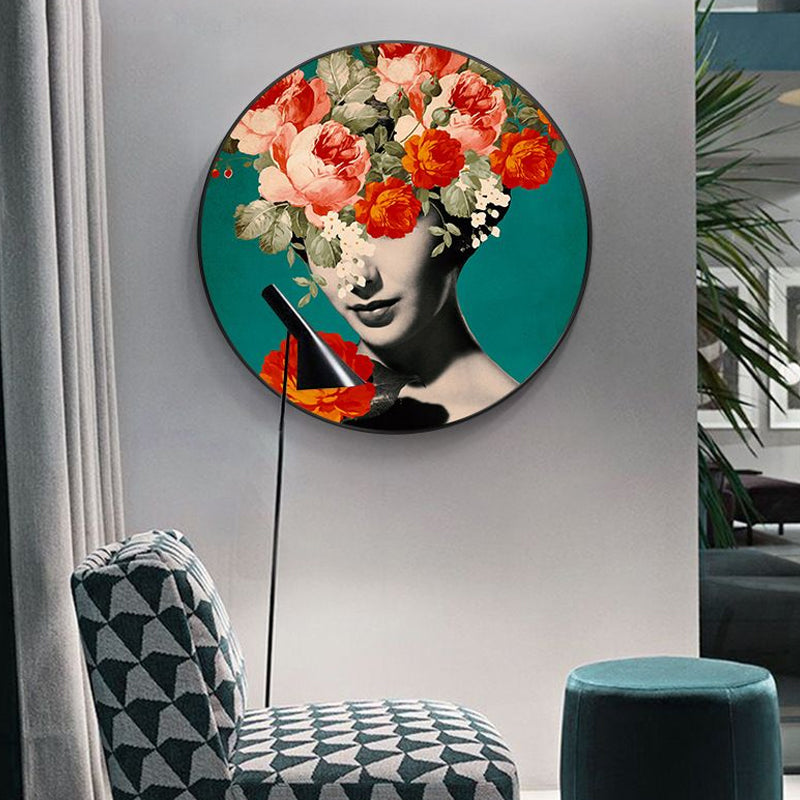 Frendorf | Moderne Bloem en Meisje Canvas Pastel Farbe Schlafzimmer Wanddekoration, Mehrere Größen