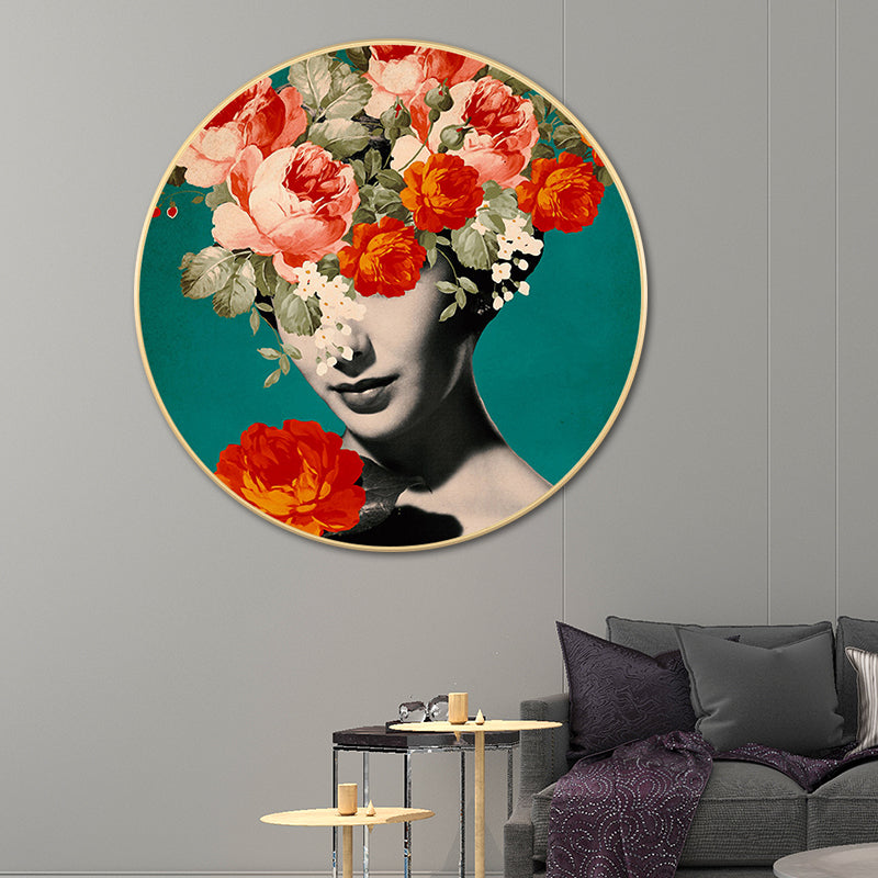 Frendorf | Moderne Bloem en Meisje Canvas Pastel Farbe Schlafzimmer Wanddekoration, Mehrere Größen