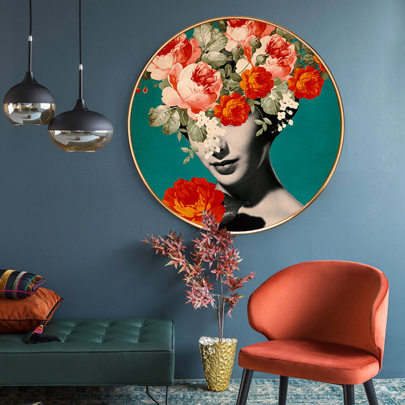Frendorf | Moderne Bloem en Meisje Canvas Pastel Farbe Schlafzimmer Wanddekoration, Mehrere Größen