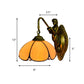 Frendorf | Antieke Messing Bloem Muurverlichting Fixture Tiffany 1 Hoofd Geel Glas Wandlamp met Zeemeermin Decoratie