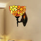 Frendorf | Gekleurd Glas Zonnebloem Wandlamp Keuken 1 Hoofd Rustieke Tiffany Wandlamp in Oranje
