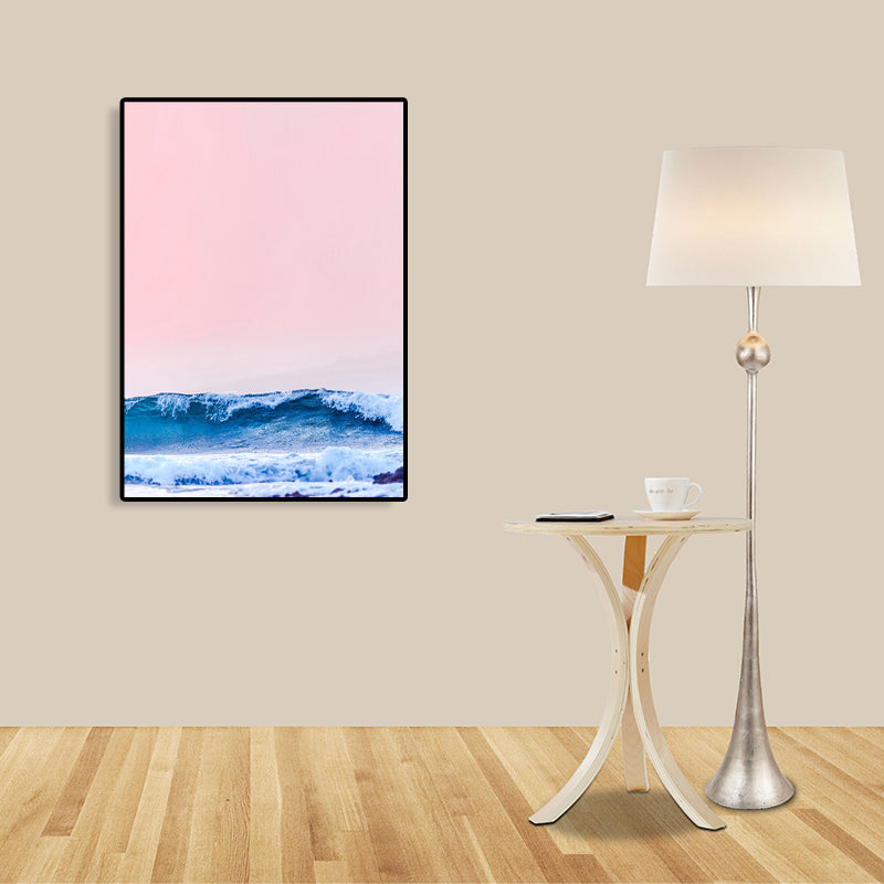 Frendorf | Tropische Luft- und Meer-Leinwand pastellfarbene Textur Gemälde für Spielzimmer, mehrere Größen