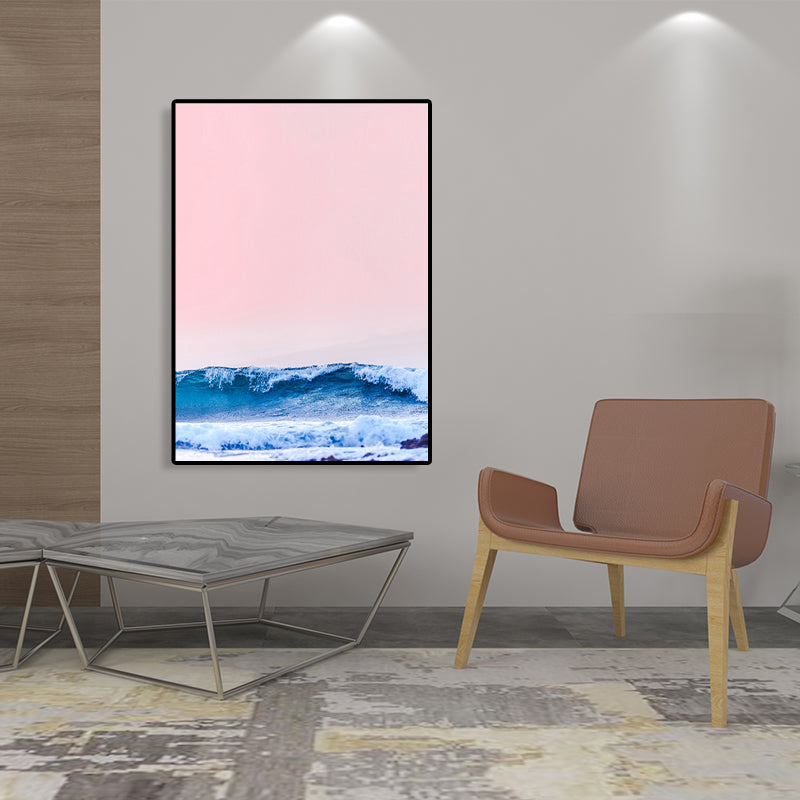 Frendorf | Tropische Luft- und Meer-Leinwand pastellfarbene Textur Gemälde für Spielzimmer, mehrere Größen