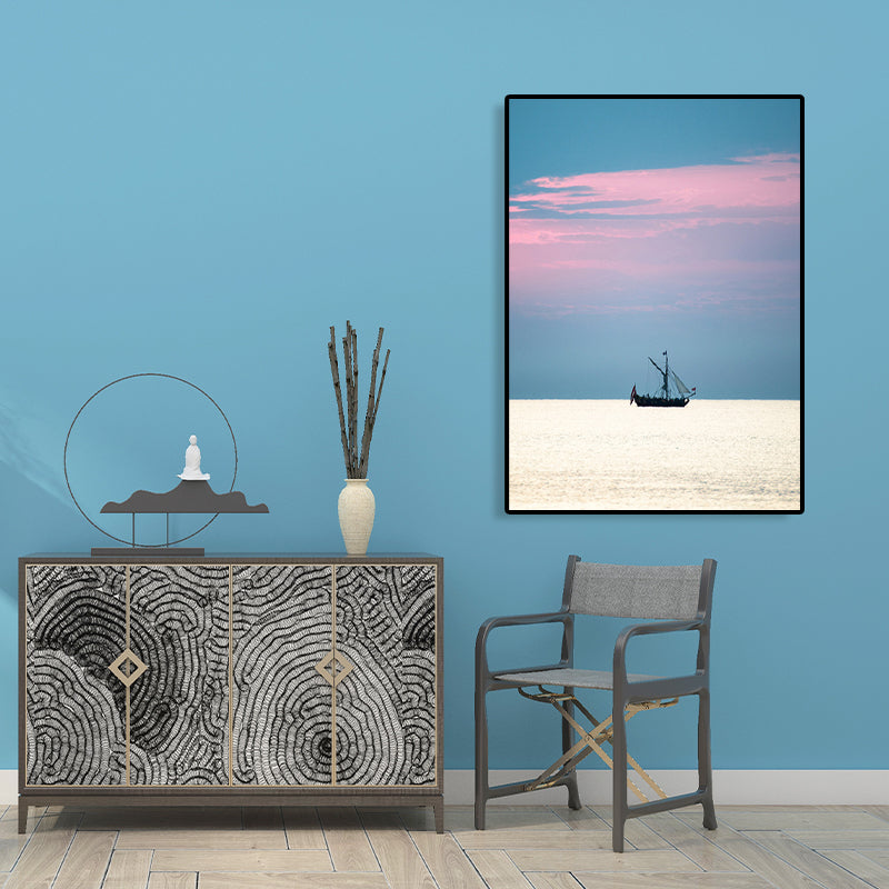 Frendorf | Tropische Luft- und Meer-Leinwand pastellfarbene Textur Gemälde für Spielzimmer, mehrere Größen