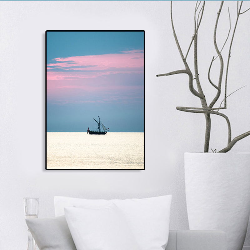 Frendorf | Tropische Luft- und Meer-Leinwand pastellfarbene Textur Gemälde für Spielzimmer, mehrere Größen