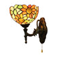 Frendorf | Glas-in-lood Zonnebloem Wandlamp 1 Licht Rustieke Tiffany Wandlamp in Oranje voor Bibliotheek
