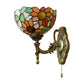Frendorf | Glas-in-lood Zonnebloem Wandlamp 1 Licht Rustieke Tiffany Wandlamp in Oranje voor Bibliotheek