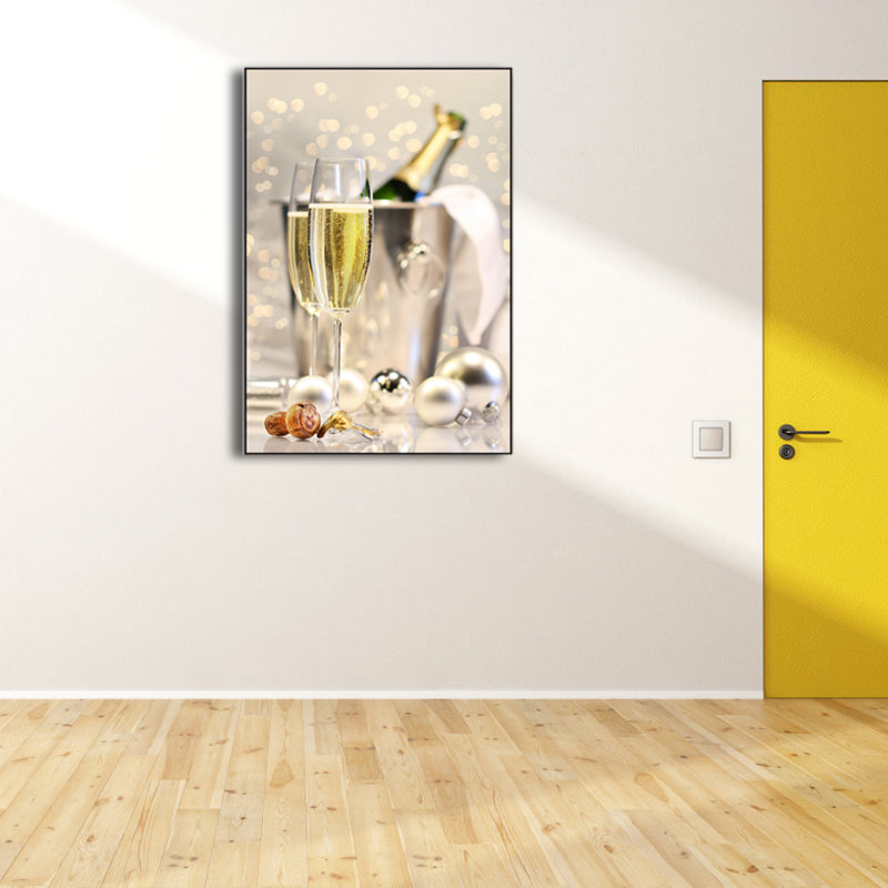 Frendorf | Bankett Champagnergläser Kunstdruck Modern Stylisch Texturiertes Canvas für Esszimmer