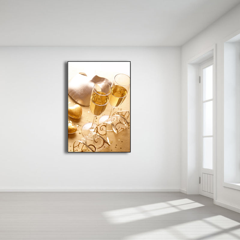 Frendorf | Bankett Champagnergläser Kunstdruck Modern Stylisch Texturiertes Canvas für Esszimmer