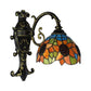Frendorf | Rustic Tiffany Zonnenbloem Wandlamp 1 Hoofd Gevlochten Glas Wandlicht in Oranje voor Slaapkamer