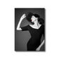 Frendorf | Fotografische Mode Wandkunst Dekor Glam Elegante Dame Leinwanddruck in Schwarz und Weiß