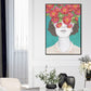 Frendorf | Texturiertes Mixed Media Frau Leinwand Nordic Wandkunst Dekor für Mädchen Schlafzimmer, optionale Größen