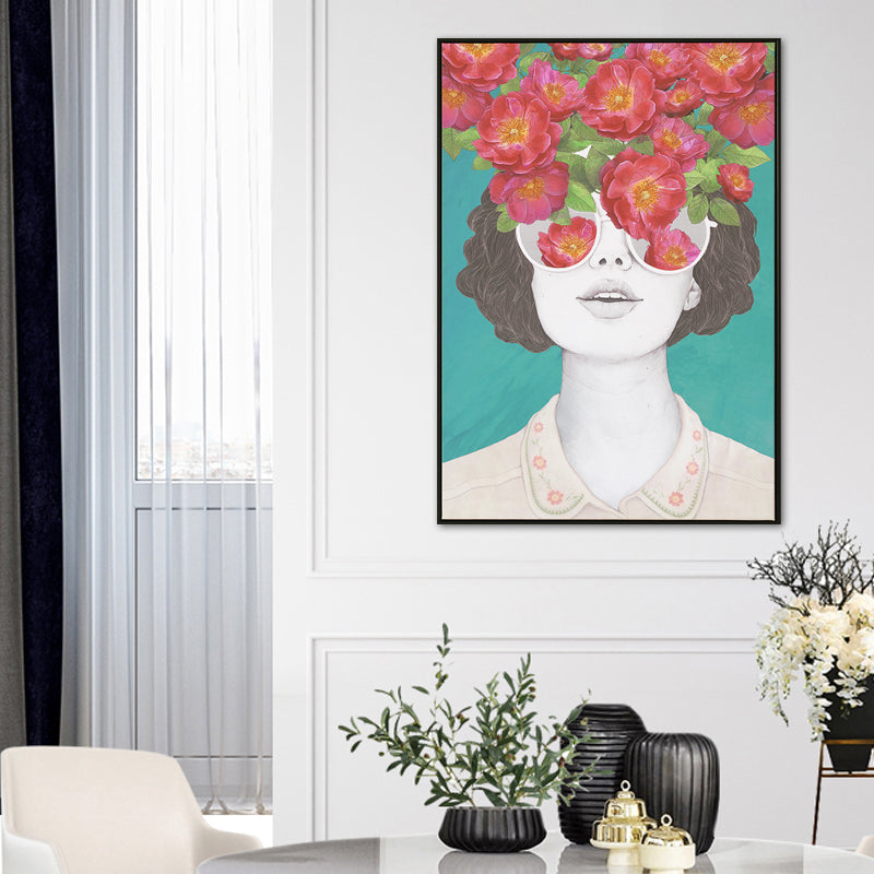 Frendorf | Texturiertes Mixed Media Frau Leinwand Nordic Wandkunst Dekor für Mädchen Schlafzimmer, optionale Größen