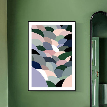 Frendorf | Fishscale Canvas Wandkunst Moderne Novität Geometrische Wanddekoration in Grau für Flur