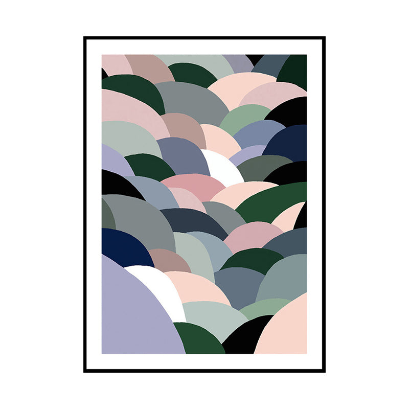 Frendorf | Fishscale Canvas Wandkunst Moderne Novität Geometrische Wanddekoration in Grau für Flur