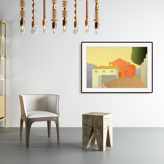 Frendorf | Bau-Szene Leinwanddruck für Badezimmer Ölmalerei Wandkunst Dekor, mehrere Größen