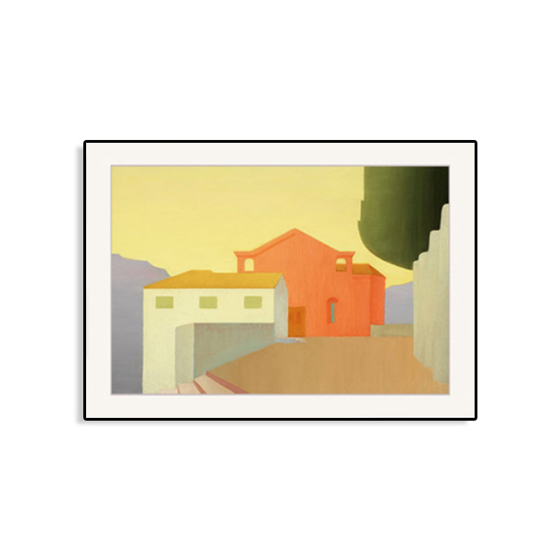 Frendorf | Bau-Szene Leinwanddruck für Badezimmer Ölmalerei Wandkunst Dekor, mehrere Größen