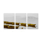 Frendorf | Braune Misty River Boote Leinwand Wandkunst Texturiert Zeitgenössische Wohnzimmer Wanddekoration