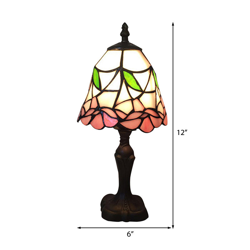 7"/6" Breite Glockenform Schlafzimmer Leseleuchte mit rosa gefärbtem Glas Tiffany Stil Schreibtischlampe in Pink