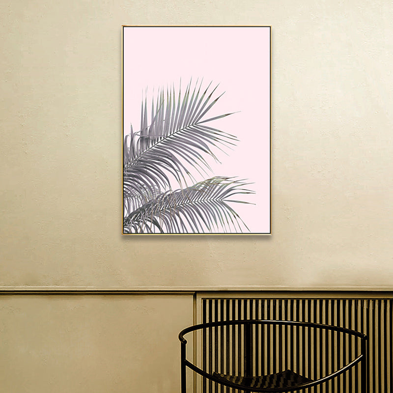 Frendorf | Leinwand Pinke Malerei Tropischer Stil Blätter Wandkunst Druck, Mehrere Größen Optionen