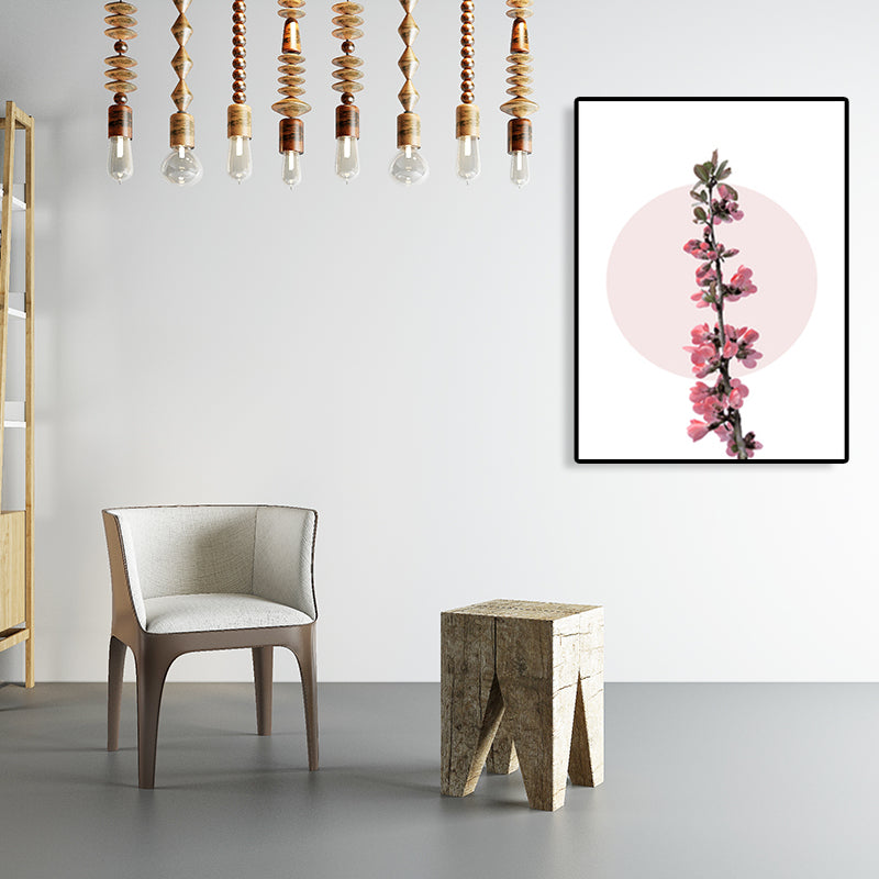 Frendorf | Blumenstrauß-Leinwanddruck Modern Schönes Blütenwandkunst-Dekor in Rosa auf Weiß