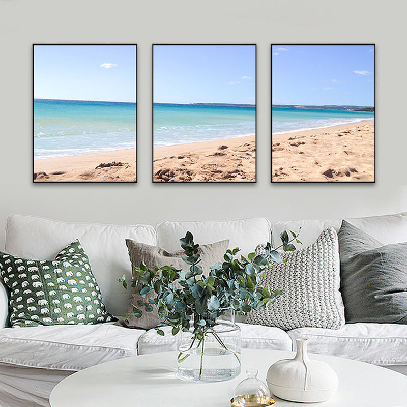 Frendorf | Blaue Meer Strand Landschaft Leinwand Mehrteilig Tropische Haus Innen Wand Kunst Druck