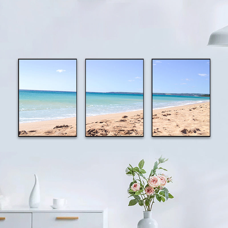 Frendorf | Blaue Meer Strand Landschaft Leinwand Mehrteilig Tropische Haus Innen Wand Kunst Druck