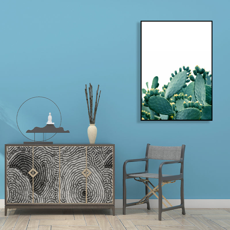 Frendorf | Bonsai Cactus Wandkunst Decor Moderne Stil Textured Leinwanddruck in Grün für Schlafzimmer