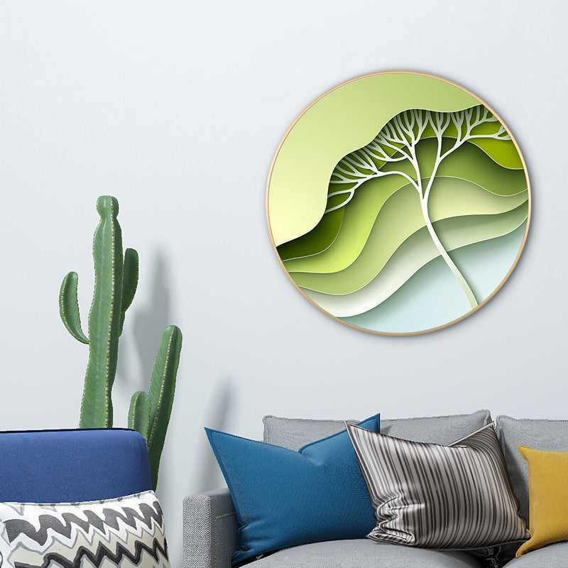 Frendorf | Bladeren Wanddecoratie Moderne Doek Gevarieerd Schilderij in Licht Kleur, Meerdere Maten