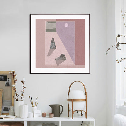 Frendorf | Bergsee Landschaft Leinwand Nordic Stil Texturiertes Wandkunst Dekor in Hellfarbe