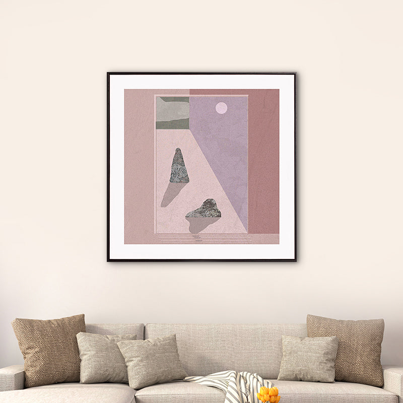 Frendorf | Bergsee Landschaft Leinwand Nordic Stil Texturiertes Wandkunst Dekor in Hellfarbe