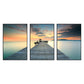 Frendorf | Seaside Bridge Scene Art Print Moderne Canvas Multi-Piece Schilderij in Zachte Kleur, Set van Drie