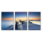 Frendorf | Seaside Bridge Scene Art Print Moderne Canvas Multi-Piece Schilderij in Zachte Kleur, Set van Drie