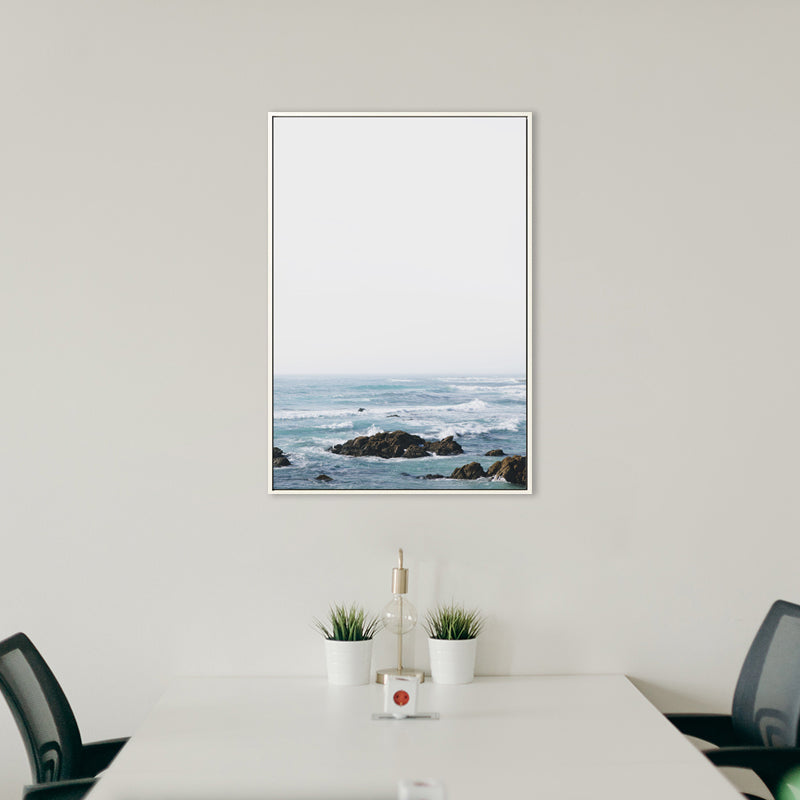 Frendorf | Blauwe Moderne Canvas Muurkunst Uitgebreid Zee Landschap Schilderij voor Keuken, Meerdere Maten