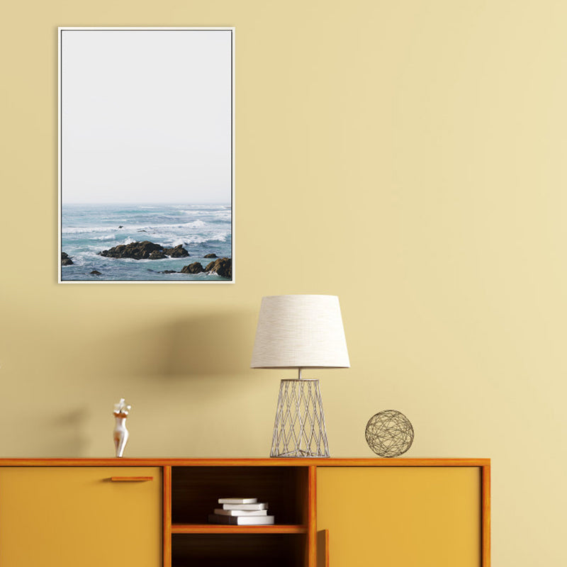 Frendorf | Blauwe Moderne Canvas Muurkunst Uitgebreid Zee Landschap Schilderij voor Keuken, Meerdere Maten