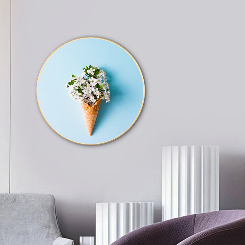 Frendorf | Blaue nordische Stil Malerei Botanische Leinwand für das Bad, in mehreren Größen erhältlich