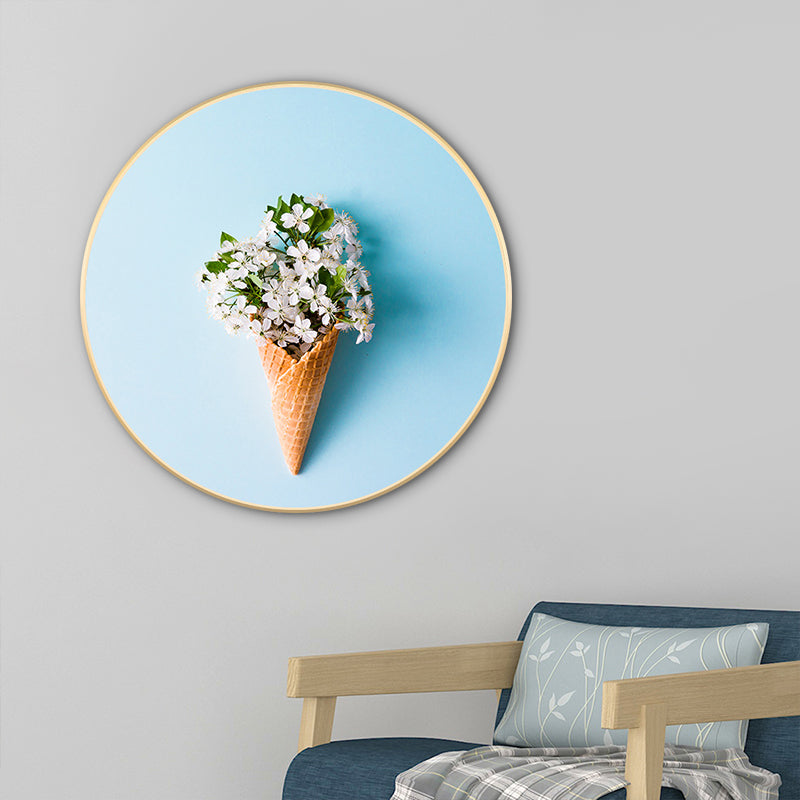 Frendorf | Blaue nordische Stil Malerei Botanische Leinwand für das Bad, in mehreren Größen erhältlich