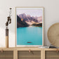 Bergsee Natur Landschaft Kunstdruck Texturiert Modernes Haus Innen Wanddekoration in Blau