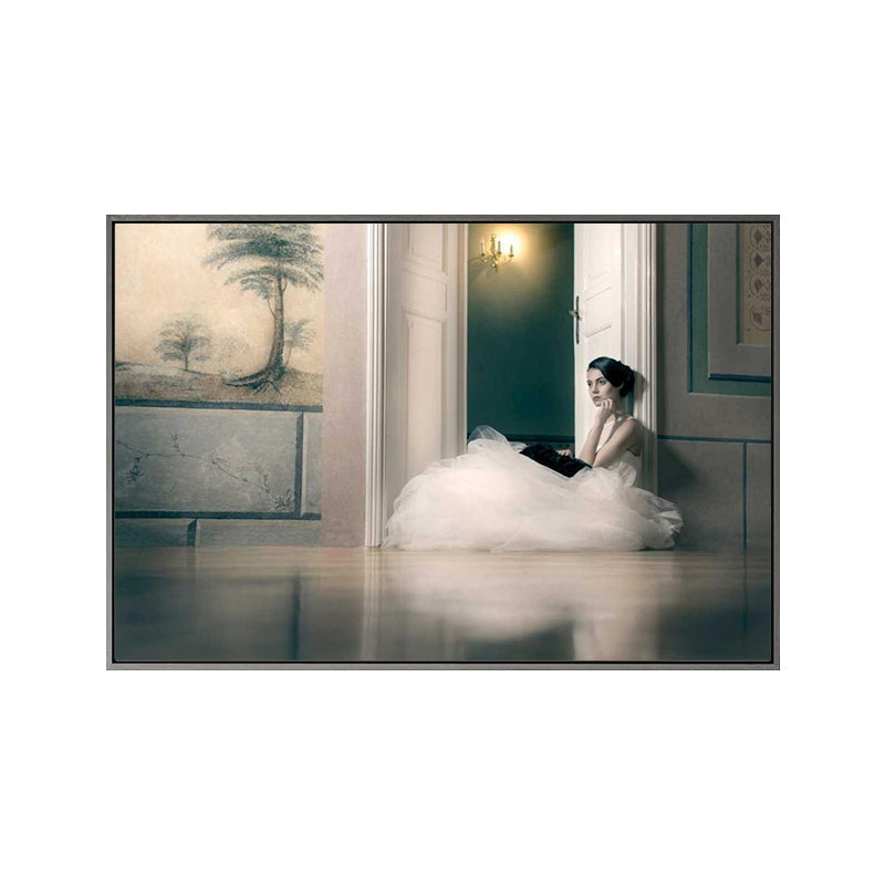Frendorf | Fotografische Ballerina Wandkunst Nordic Texturierten Wohnzimmer Leinwanddruck in Schwarz
