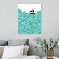 Frendorf | Grün Sea Segelboot Landschaft Leinwand Texturiert Nordic Stil Haus Innen Wand Kunst Druck