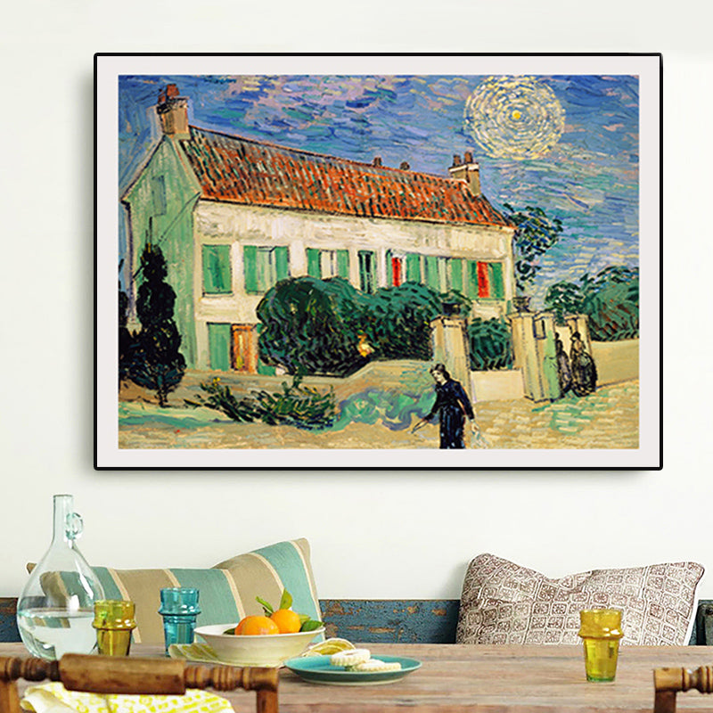 Frendorf | Texturierte Landhaus Wandkunst Dekor Leinwand Impressionismus Gemälde für das Wohnzimmer