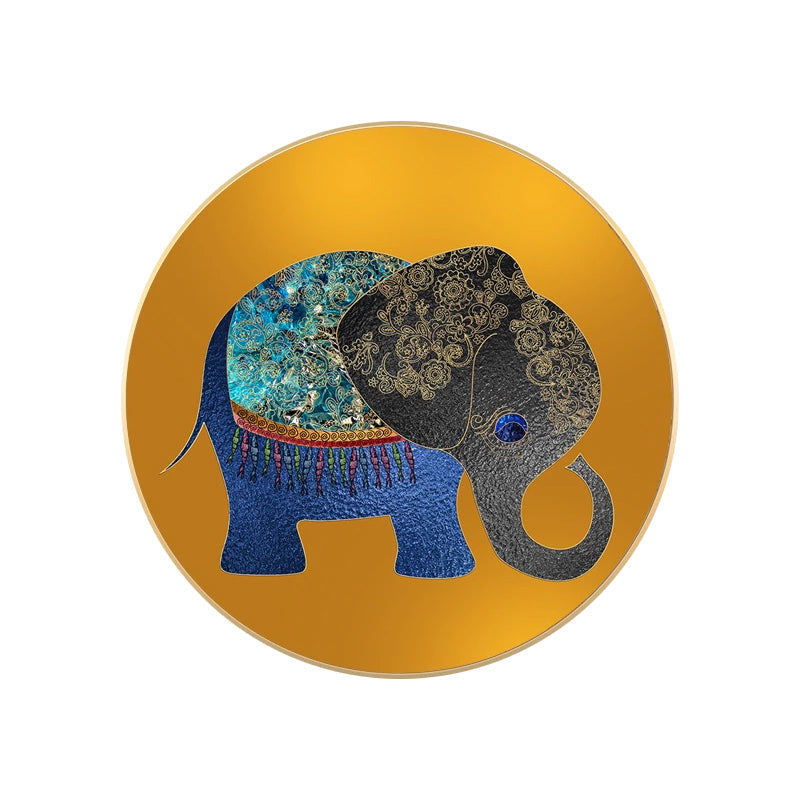 Frendorf | Elefant Wandkunst Dekor Texturiert Asiatischer Stil für Esszimmer Eingewickelte Leinwand